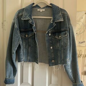 Medium wash cropped jean jacket